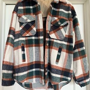 Plaid Button-Up Jacket